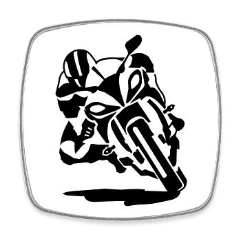 motorcycle - Square fridge magnet - white - Front
