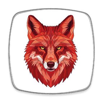 Polygonaler Fuchs Kopf - Viereckiger Kühlschrankmagnet - Weiß - Vorne