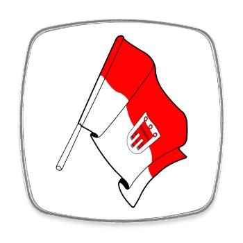 Flag Vorarlberg - Square fridge magnet - white - Front