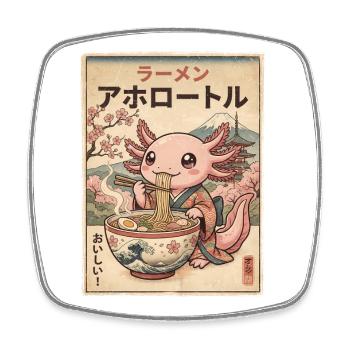 Ramen Axolotl Style Vintage Japonais - Magnet carré - blanc - Devant