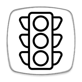 Traffic light - Square fridge magnet - white - Front