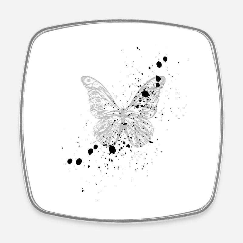 Papillon Blanc - Magnet carré - blanc