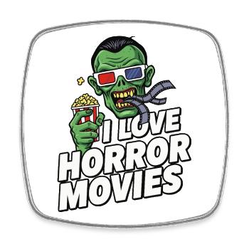 Zombie Movie Love Pop Art Horror - Square fridge magnet - white - Front