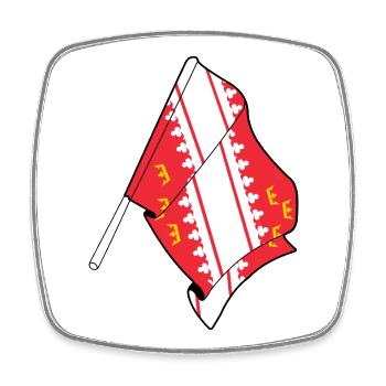 Elsass-Flagge - Viereckiger Kühlschrankmagnet - Weiß - Vorne