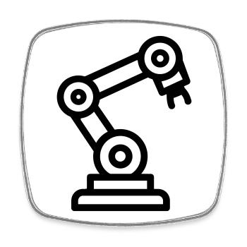 robotic arm - Square fridge magnet - white - Front