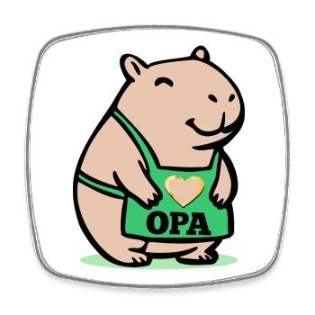 GRANDPA CAPYBARA CHEF - Square fridge magnet - white - Front