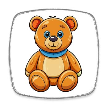 Teddybär - Viereckiger Kühlschrankmagnet - Weiß - Vorne