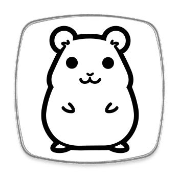 Hamster - Viereckiger Kühlschrankmagnet - Weiß - Vorne