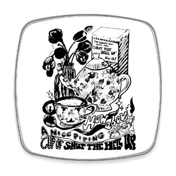 TASSE VON HALT DIE FRESSE - Viereckiger Kühlschrankmagnet - Weiß - Vorne