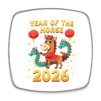 Chinese New Year Of The Horse 2026 - Square fridge magnet - white - Front
