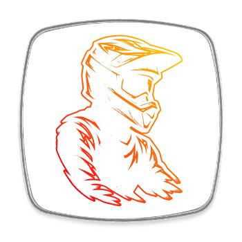 J’adore le motif cool du motocross - Magnet carré - blanc - Devant