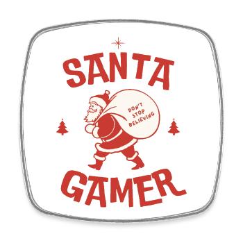 Christmas Santa Gamer Merch | Holiday Gaming Gifts - Square fridge magnet - white - Front