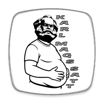 Karl Marx Fun Design karl mags satt - Square fridge magnet - white - Front