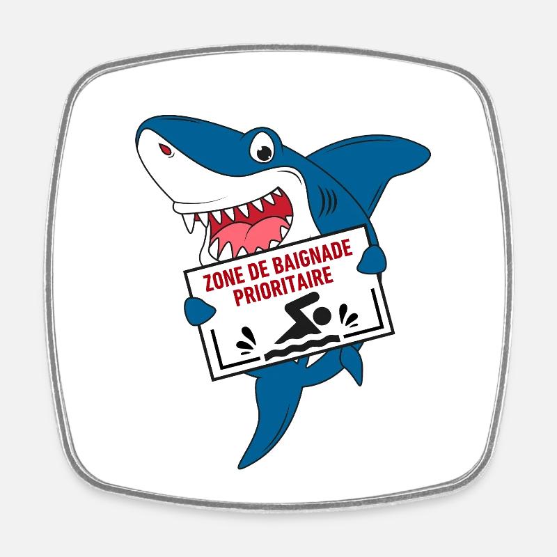 Zone de Baignade Prioritaire - Magnet carré - blanc