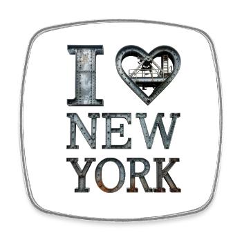 New York – Urban Industrial Love - Viereckiger Kühlschrankmagnet - Weiß - Vorne
