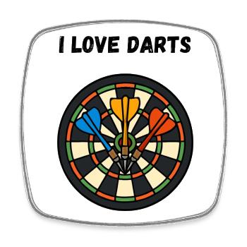 Kunstvolles Dartboard Motiv - Viereckiger Kühlschrankmagnet - Weiß - Vorne