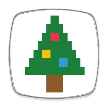 Pixel Tanne – Ugly Christmas Sweater Look - Viereckiger Kühlschrankmagnet - Weiß - Vorne