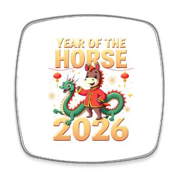 Chinese New Year Of The Horse 2026 - Square fridge magnet - white - Front