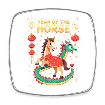 Chinese New Year Of The Horse 2026 - Square fridge magnet - white - Front