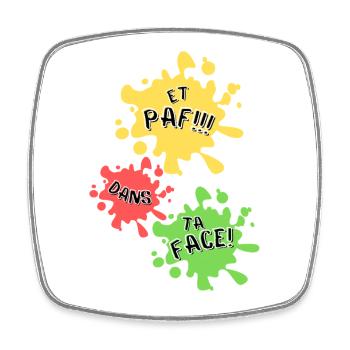 Boom, in your face! - Square fridge magnet - white - Front