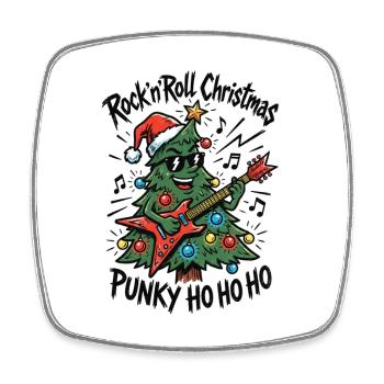 Rock'n'Roll Christmas - Square fridge magnet - white - Front