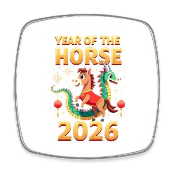 Chinese New Year Of The Horse 2026 - Square fridge magnet - white - Front