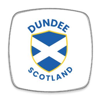 Dundee Shield Saltire Crest - Square fridge magnet - white - Front