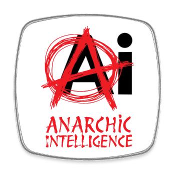 ANARCHIC INTELLIGENCE - let's talk - Magnet carré - blanc - Devant