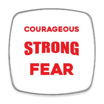 Always courageous strong - Square fridge magnet - white - Front