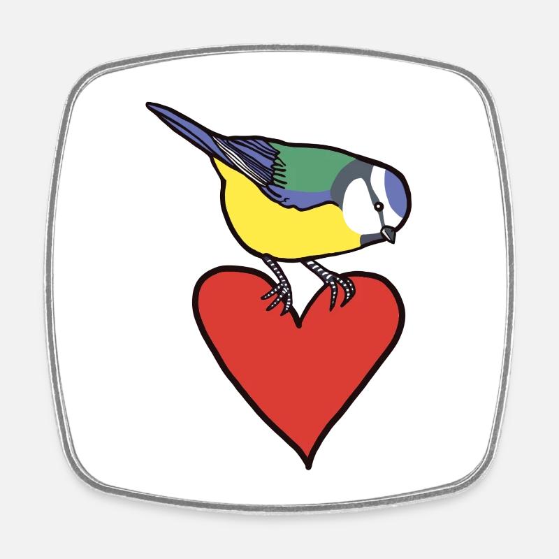 and Heart - Square fridge magnet - white