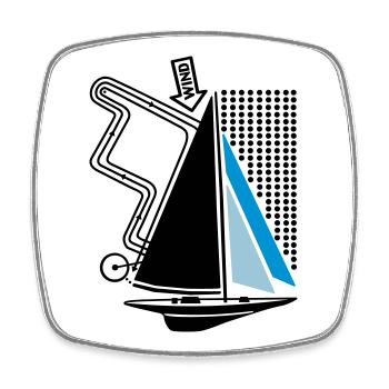 Sailing Yacht & Regatta Course Sailboat Sailing Yacht - Square fridge magnet - white - Front