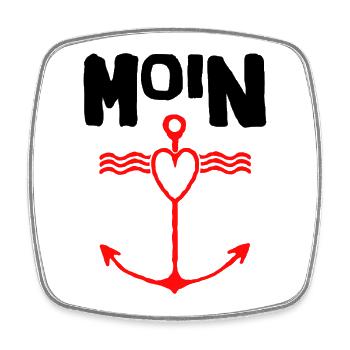 Design Projekt Moin Anker  - Viereckiger Kühlschrankmagnet - Weiß - Vorne