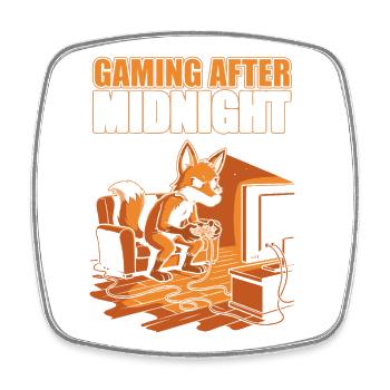 Gaming nach Mitternacht: Fuchs am Controller - Viereckiger Kühlschrankmagnet - Weiß - Vorne