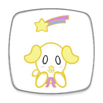 KawaiiDOGGOS - Twinkle "Shooting Star" print - Square fridge magnet - white - Front