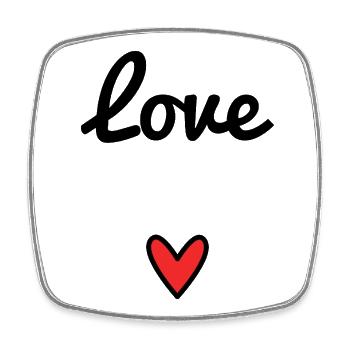 VALENTINSTAG. HERZ. ICH LIEBE DICH. ICH LIEBE DICH - Viereckiger Kühlschrankmagnet - Weiß - Vorne