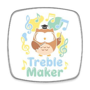 Treble Maker Musician Music Teacher Pun - Square fridge magnet - white - Front