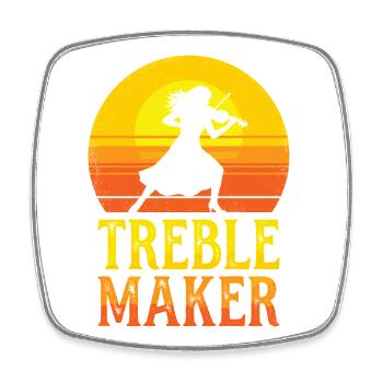 Treble Maker Pun Musician Violonist - Square fridge magnet - white - Front
