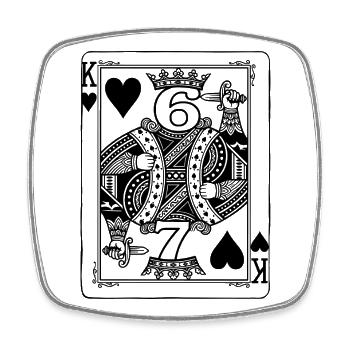 Herz König 67 Six Seven - Spielkarte Meme - Viereckiger Kühlschrankmagnet - Weiß - Vorne