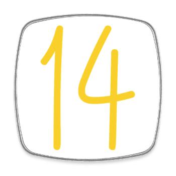 14 - Square fridge magnet - white - Front