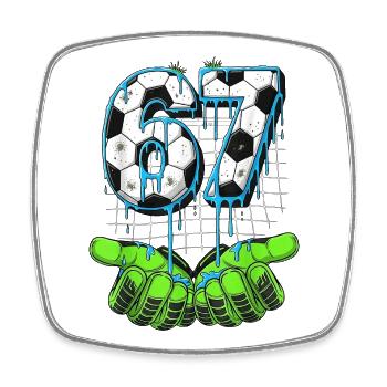 Gardien de but Six Seven - Magnet carré - blanc - Devant