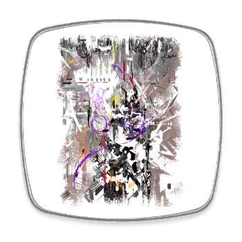 Abstrakt Textur - Viereckiger Kühlschrankmagnet - Weiß - Vorne
