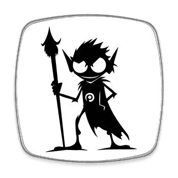 Goblin Orc - Square fridge magnet - white - Front