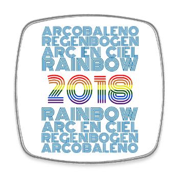 Rainbow 2018 - Square fridge magnet - white - Front