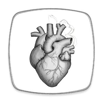 Heart with Butterfly Aesthetic - Square fridge magnet - white - Front