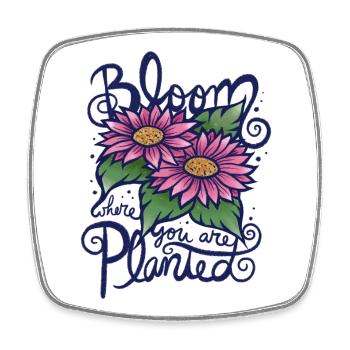 Fleurir là où tu es Plantez Tournesols - Magnet carré - blanc - Devant