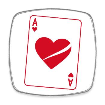 Costume de poker Heart Ace Funny pour femmes - Magnet carré - blanc - Devant