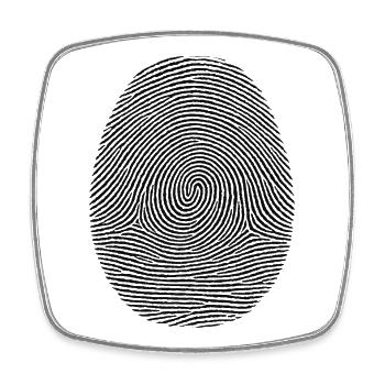 Fingerprint Pattern Noir - Square fridge magnet - white - Front