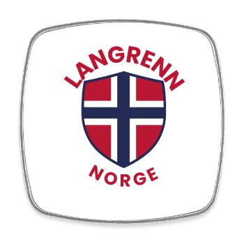 Cross-country skiing Norway emblem - Square fridge magnet - white - Front