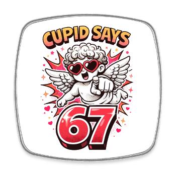 Cupid Days 67 Liebe Valentinstag Geschenk Süß - Viereckiger Kühlschrankmagnet - Weiß - Vorne