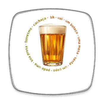 Lagoinha Glass und Belo Horizonte - Viereckiger Kühlschrankmagnet - Weiß - Vorne